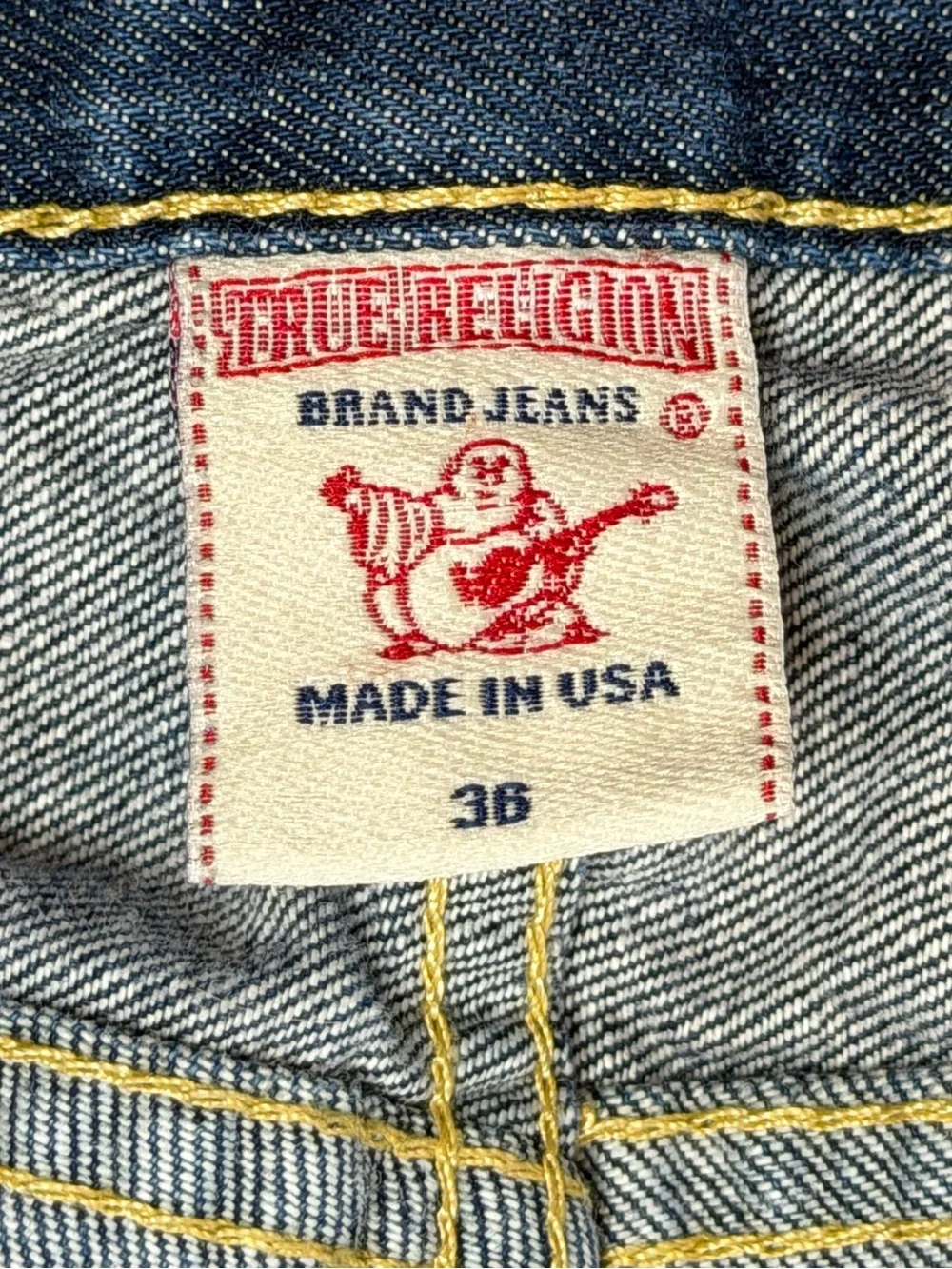True Religion Ricky Straight Leg Flap Pocket Jeans Mens Size 36 Waist 38-39”